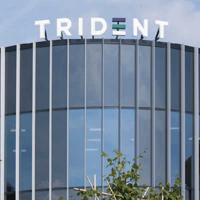 Trident roof sign - day